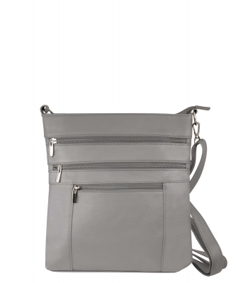 Leather Crossbody Bag RM603 GRAY